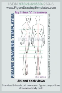 Fashion Figure drawing templates 3/4 and back views