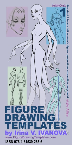 Set of figure drawing templates by Irina V. Ivanova.  Using templates will help artists and designers to advance their figure drawing technique.